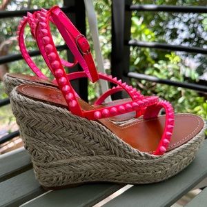 Authentic Louboutin Mafaldina Spike red sole Pink size 11 New in box!!!